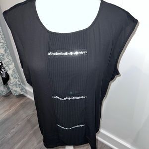 NWT The Limited Black Blouse with Gems